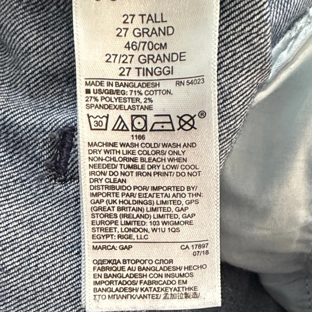 GAP High-Rise Legging Dark Blue Women’s Skinny Jeans Sz 27 TALL